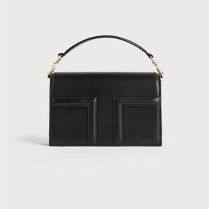 Toteme Mini T-flap leather bag black